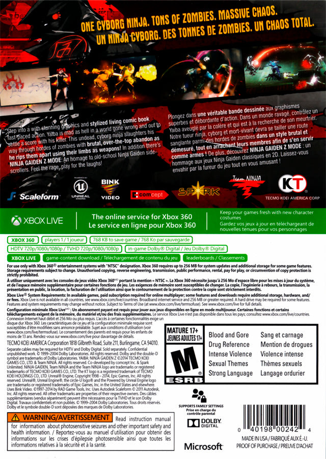 Yaiba: Ninja Gaiden Z - (X360) Xbox 360 | J&L Game