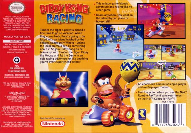 Diddy Kong Racing for Nintendo 64 outlet