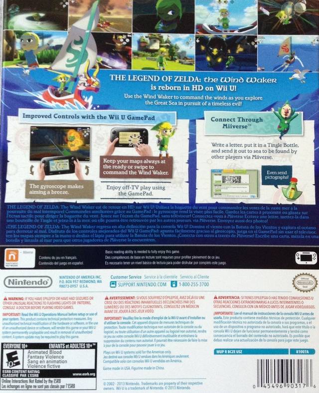 Zelda Wind Waker HD shops for Nintendo Wii U in box