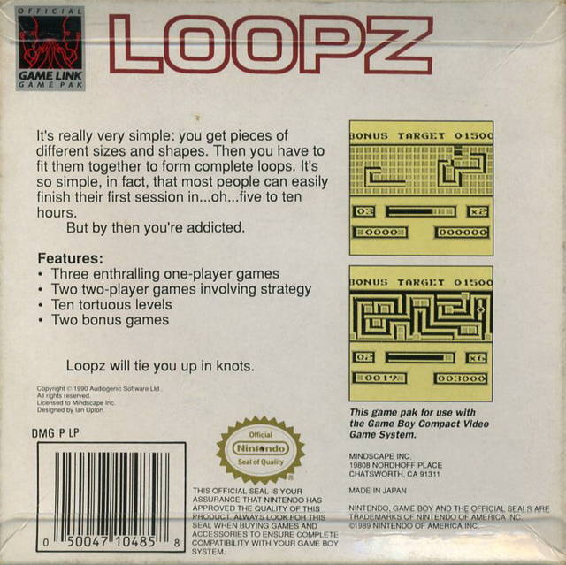 Loopz - (GB) Game Boy [Pre-Owned] | J&L Game