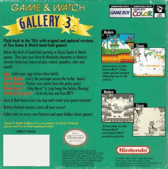 Game and Watch Gallery 3 for Nintendo Gameboy outlets Color