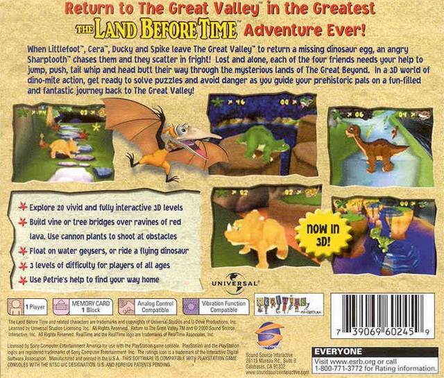 The Land Before Time: Return to the Great Valley - PlayStation 1 [Pre-Owned] Video Games Sound Source   