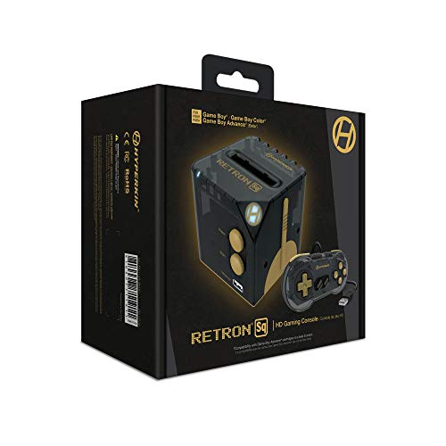 Hyperkin RetroN Sq: HD Gaming Console for Game Boy/Color/ Game Boy Advance  (Black & Gold) - Game Boy Advance