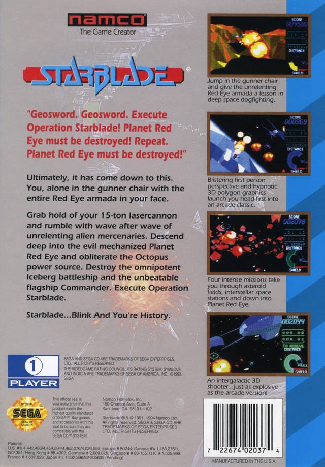 Sega CD on sale STARBLADE game complete.