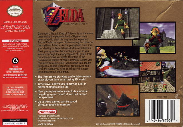 Zelda Ocarina of Time Collector's store Edition for Nintendo 64