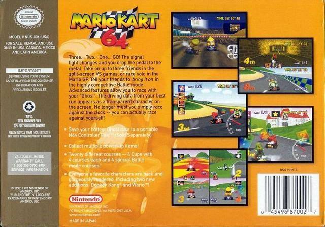 Mario Kart 64 Player's Choice popular for Nintendo 64