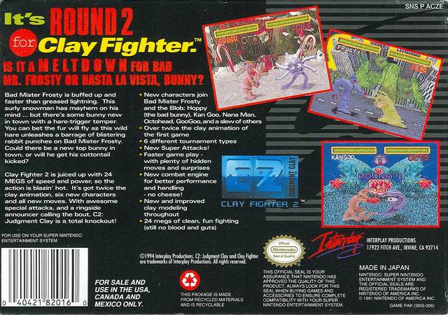 C2 - Clay Fighter 2: Judgment Clay - (SNES) Super Nintendo [Pre 