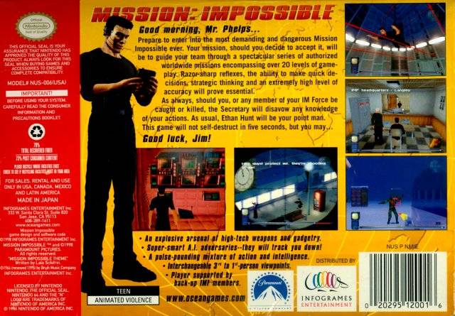 Mission: Impossible - (N64) Nintendo 64 [Pre-Owned] | J&L Game