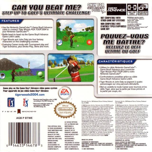 Tiger Woods PGA Tour 2004 - (GBA) Game Boy Advance Video Games Electronic Arts   