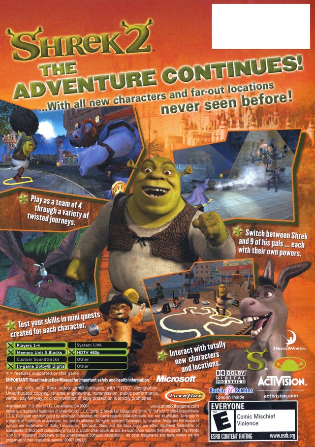 Shrek 2 video game store xbox one