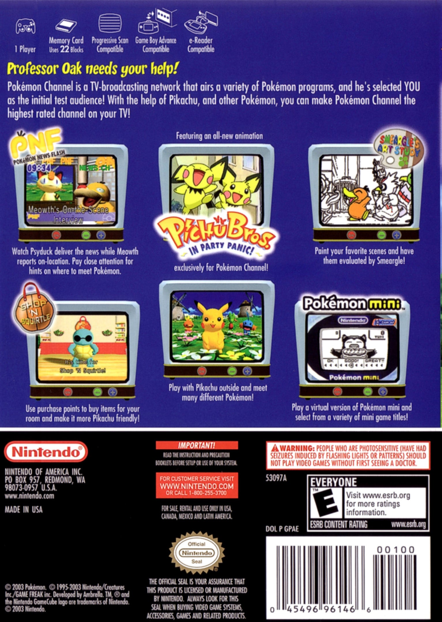 Pokemon Channel for store Nintendo GameCube