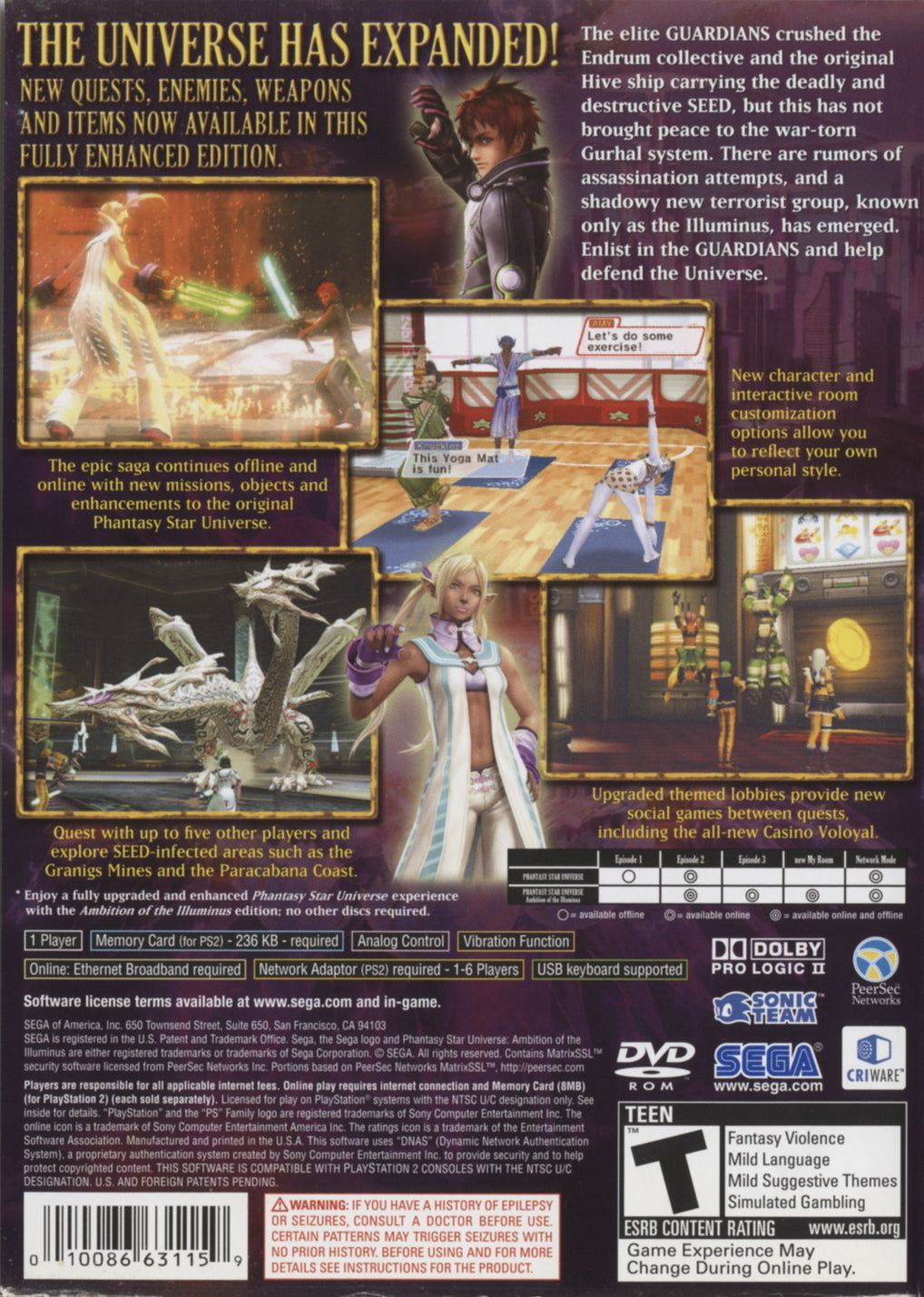 Phantasy Star Universe Ambition of Illuminus Expansion cheapest For Playstation 2