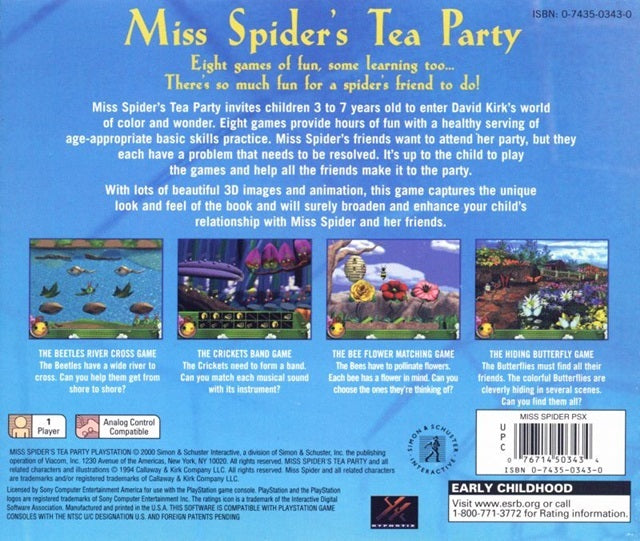 Miss Spider's Tea Party - (PS1) PlayStation 1 [Pre-Owned] Video Games Simon & Schuster   