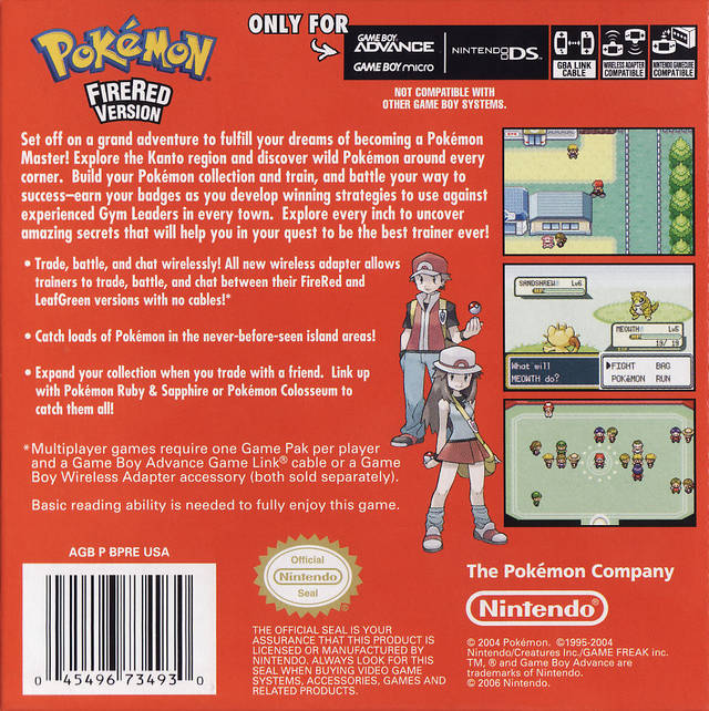 Shops Pokemon FireRed Player's Choice for Nintendo Gameboy Advance