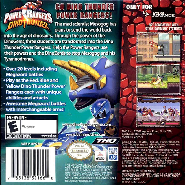 Power Rangers: Dino Thunder - (GBA) Game Boy Advance [Pre-Owned]