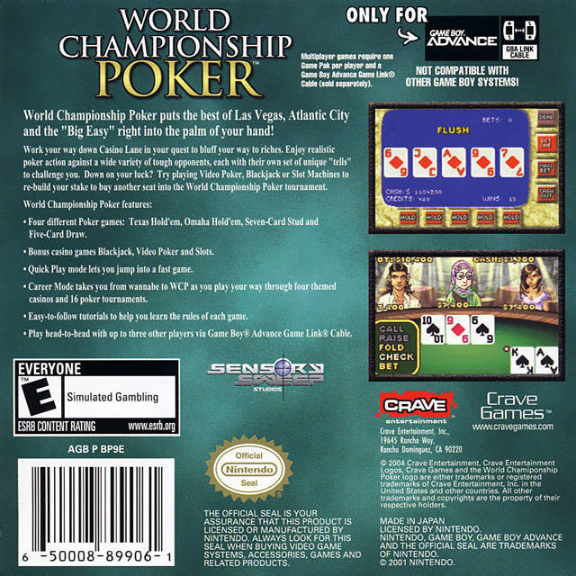 World Championship Poker - (GBA) Game Boy Advance [Pre-Owned] – J&L ...