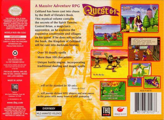 Newest Quest 64 for Nintendo 64