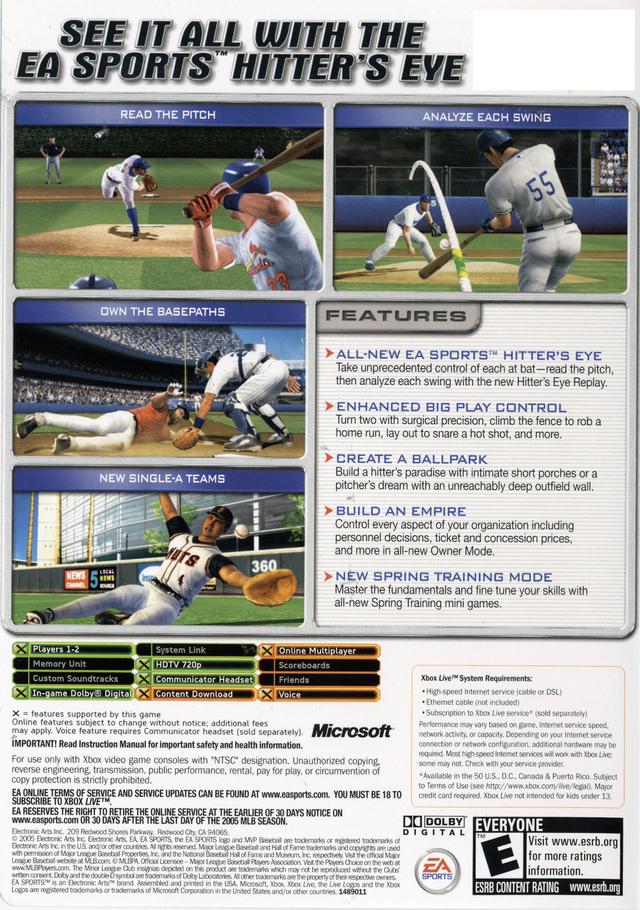 Mvp baseball shop 2005 xbox 360