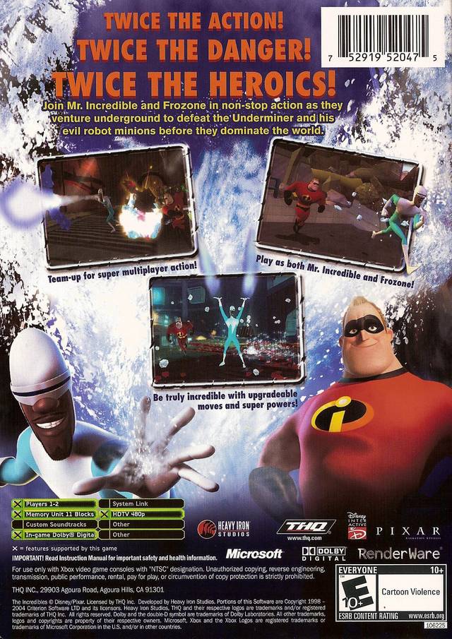 The Incredibles - xbox video retailer game