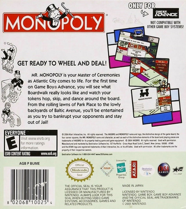 Monopoly - (GBA) Game Boy Advance [Pre-Owned] Video Games DSI Games   