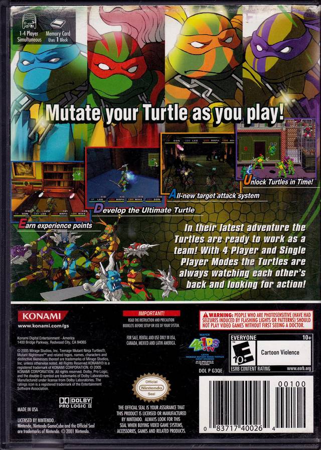 Tmnt 3 hot sale gamecube