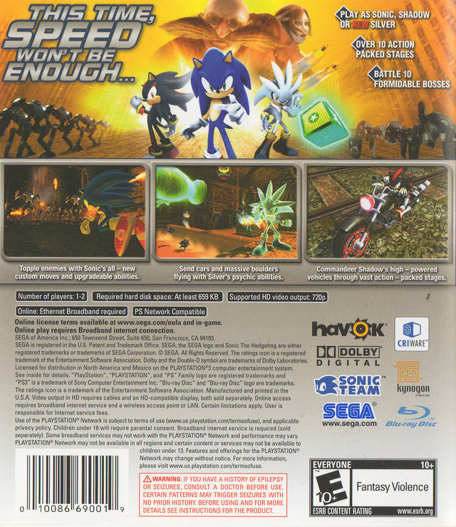Sonic the Hedgehog - (PS3) PlayStation 3