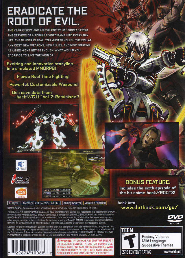 .hack//G.U. Vol. 3: Redemption - (PS2) PlayStation 2 [Pre-Owned]