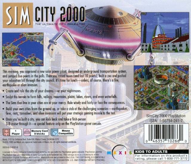 SimCity 2000 - (PS1) PlayStation 1 [Pre-Owned] | J&L Game