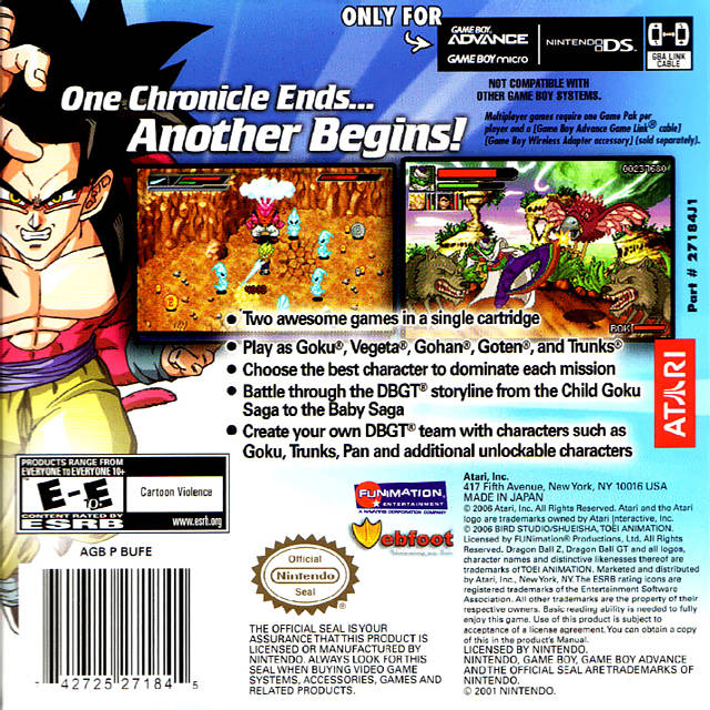 Dragon Ball Z: Buu's Fury / Dragon Ball GT: Transformation - (GBA 