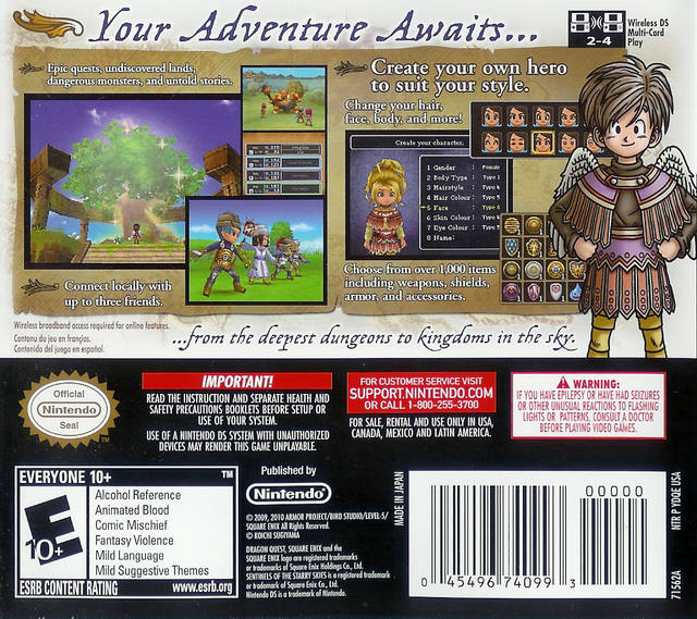 Dragon Quest IX Sentinels of deals the Starry Skies for Nintendo DS