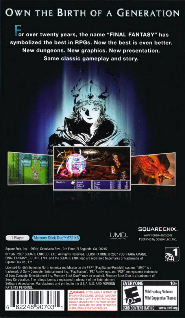 Final Fantasy - Sony PSP [Pre-Owned] Video Games Square Enix