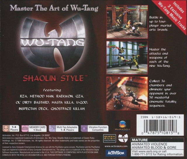 Wu-Tang purchases Shaolin Style For Playstation 1