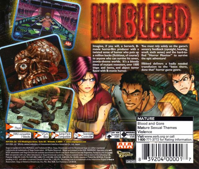 Illbleed - (DC) SEGA Dreamcast [Pre-Owned] | J&L Game