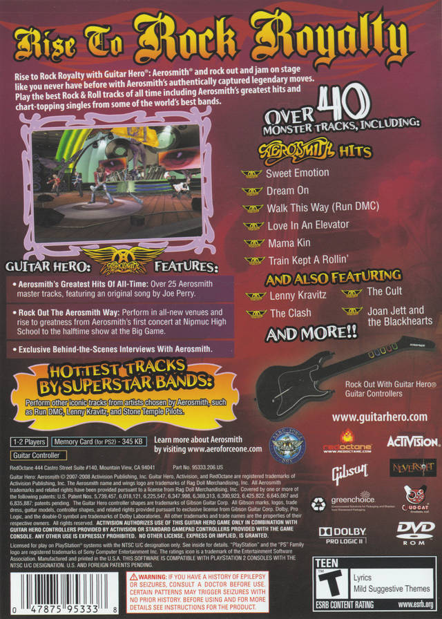 Guitar cheapest Hero Aerosmith For Playstation 2