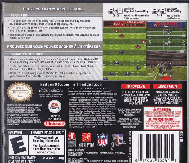 Madden NFL 09 - (NDS) Nintendo DS [Pre-Owned] Video Games Electronic Arts   