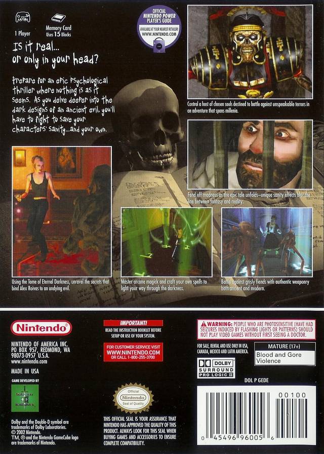 Eternal hotsell Darkness for Nintendo GameCube