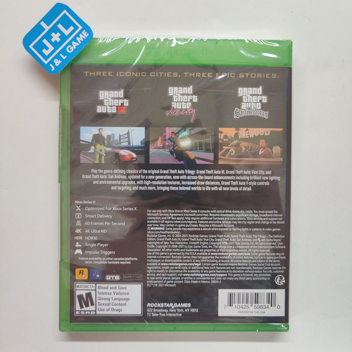 Grand Theft Auto: The Trilogy- Definitive Game - Edition J&L Ser | Xbox (XSX) The