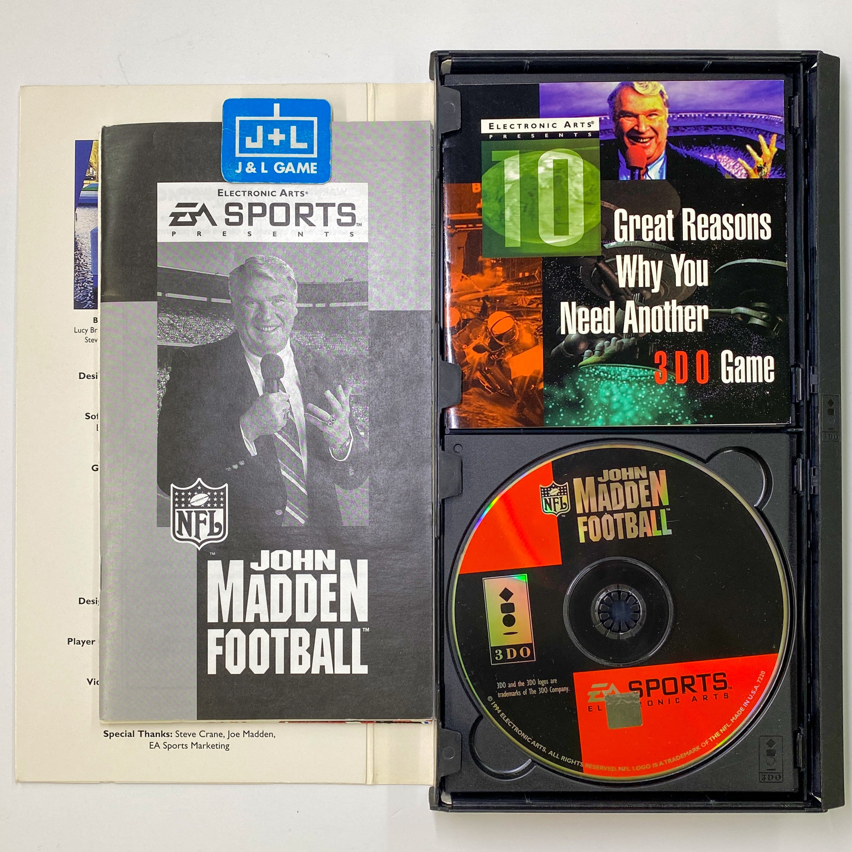 John Madden Football (Panasonic 3DO 1994) factory EA Sports - New Sealed !