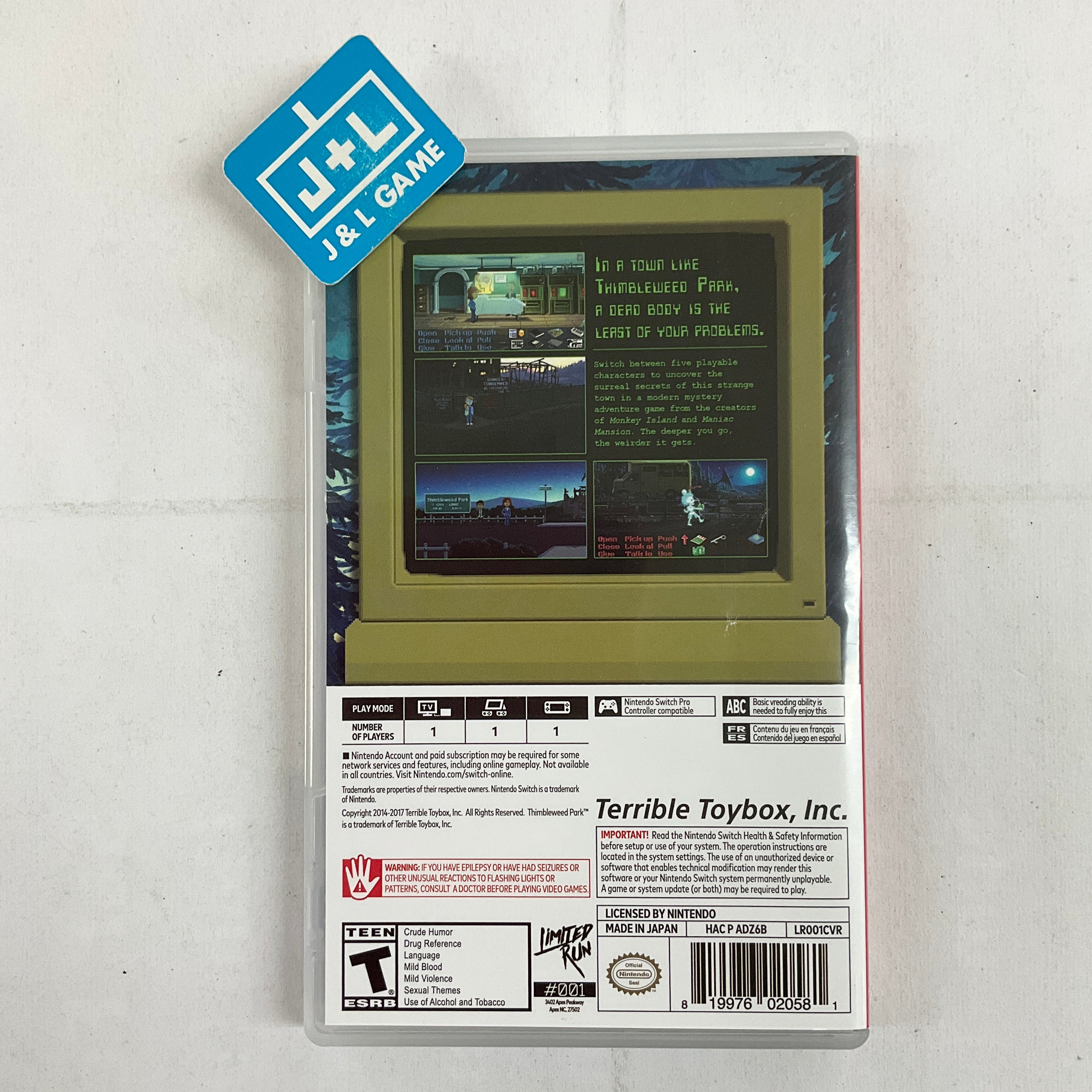 Thimbleweed Park (Limited Run #001) - (NSW) Nintendo Switch [Pre-Owned] Video Games Limited Run Games   