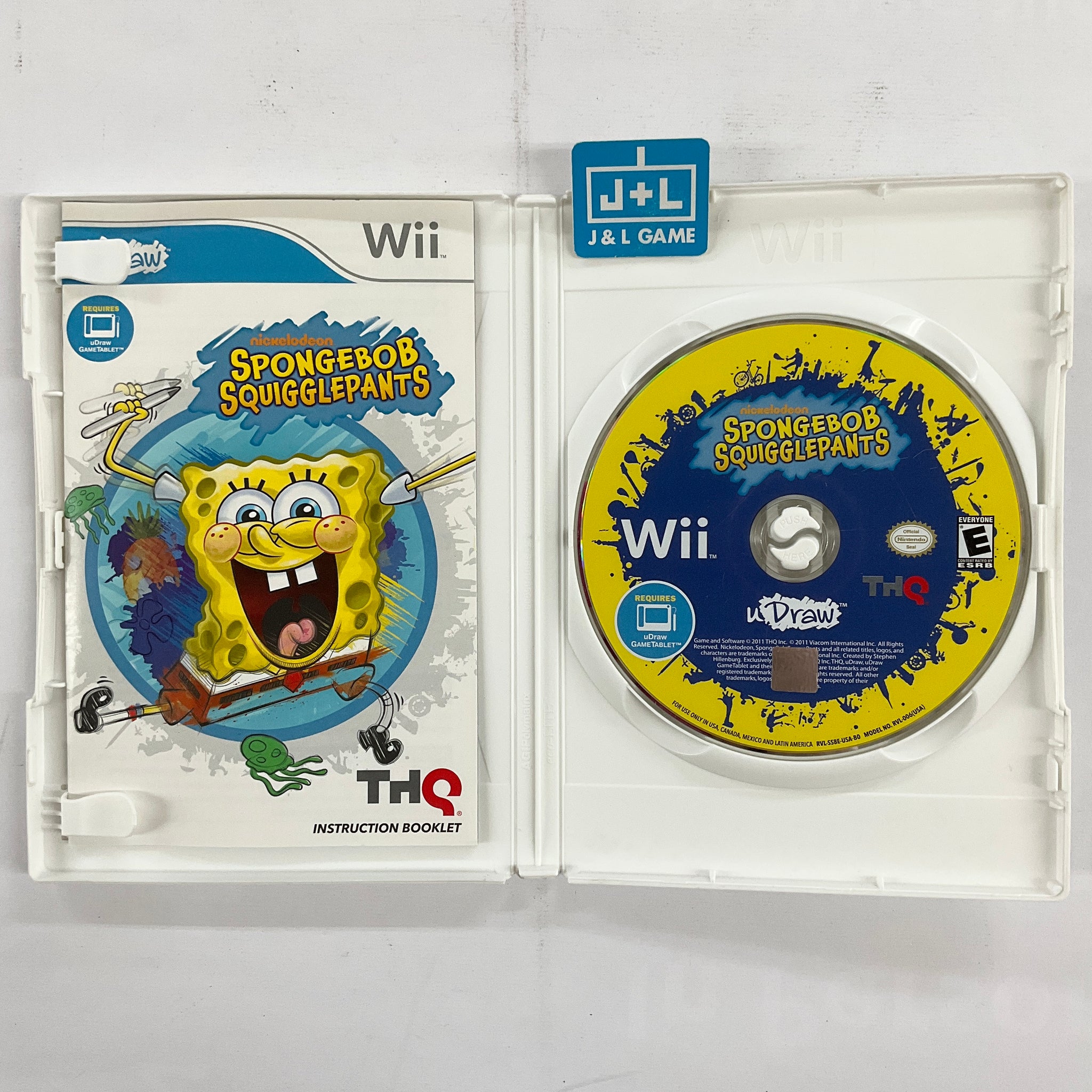 Udraw Spongebob Squigglepants Nintendo Wii [pre Owned] Jandl Video Games New York City