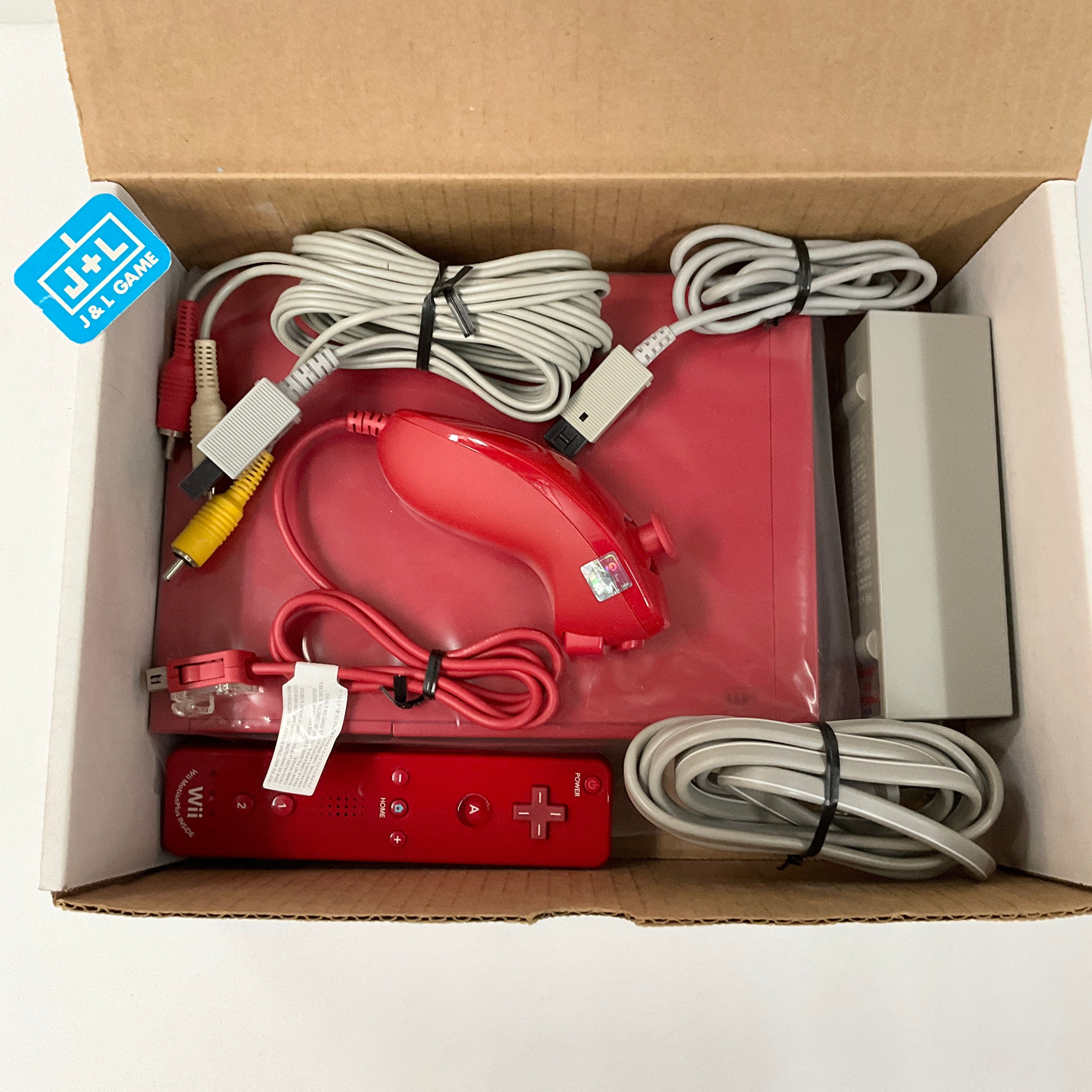 Authentic Red Wii Mini Console + Cords + Pick Controllers + US Seller