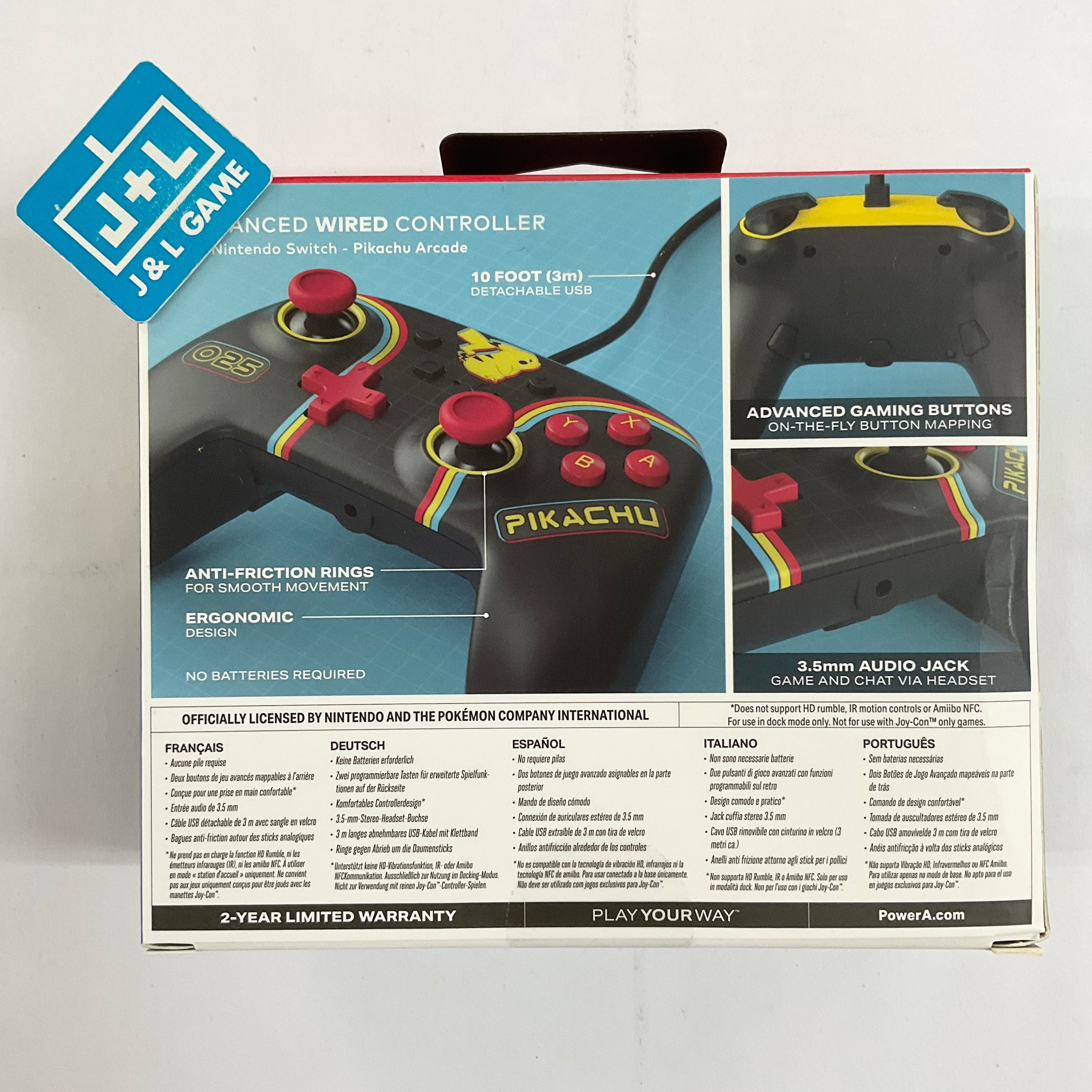 PowerA Enhanced Wired Controller (Pikachu Arcade) - (NSW) Nintendo Switch Accessories PowerA   