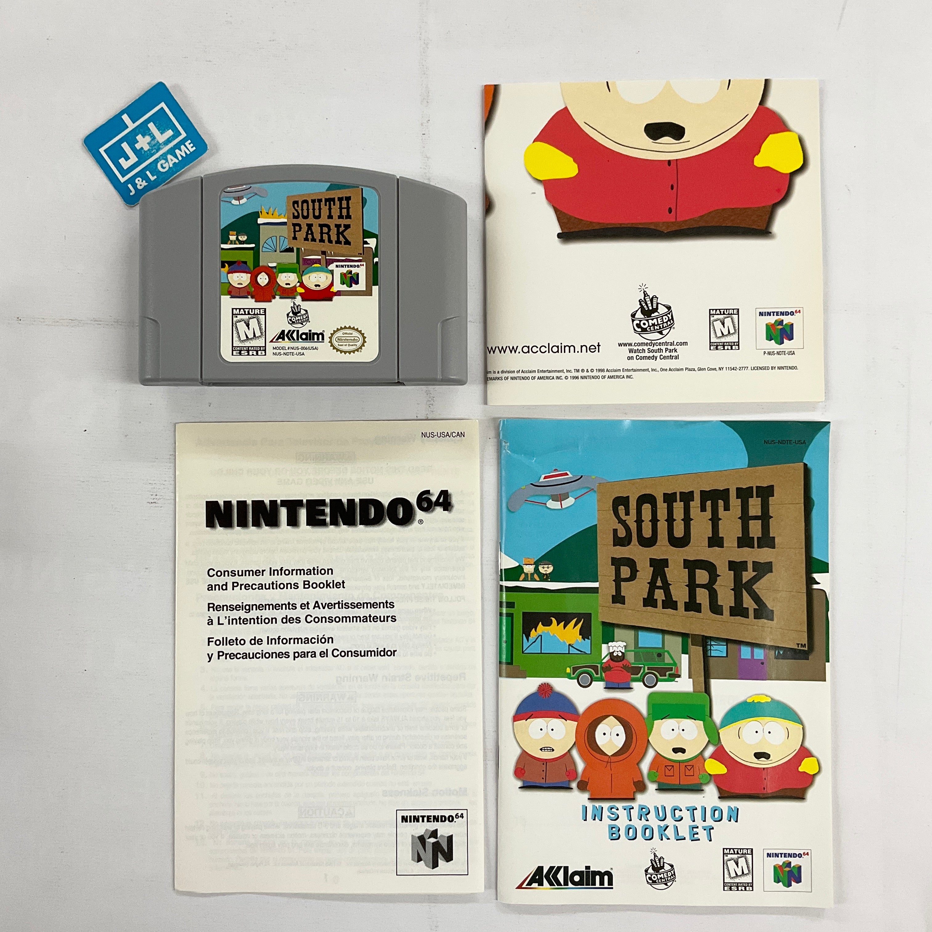 South Park for Nintendo 64 fashion and Instruction Booklet