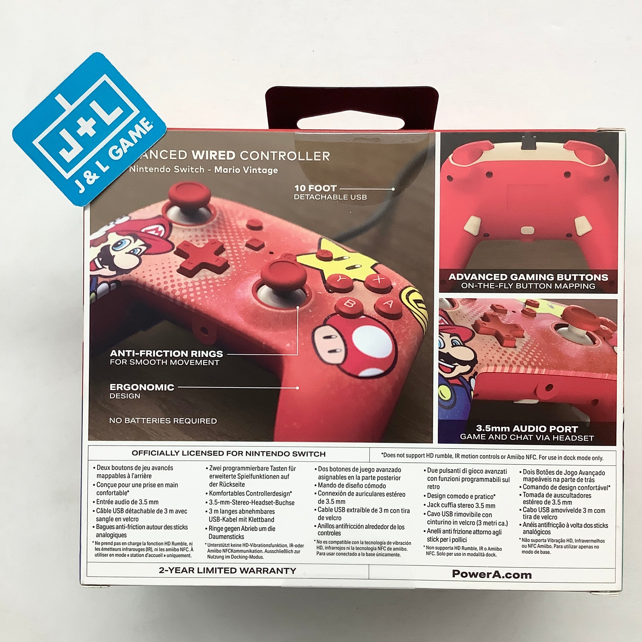 PowerA Enhanced Wired Controller (Mario Vintage) - (NSW) Nintendo Switch Accessories PowerA   