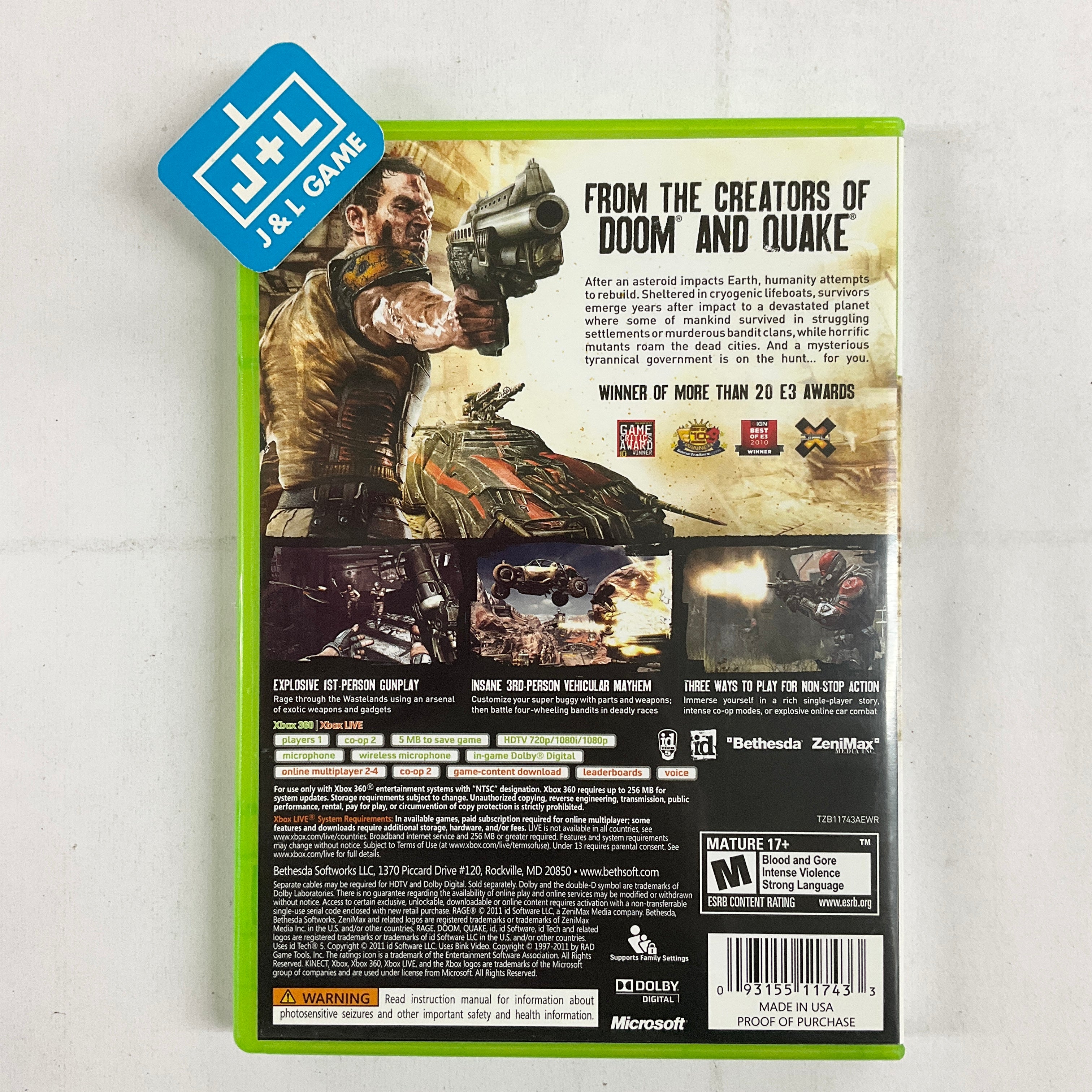 Rage (Anarchy Edition) - Xbox 360 [Pre-Owned] | J&L Game