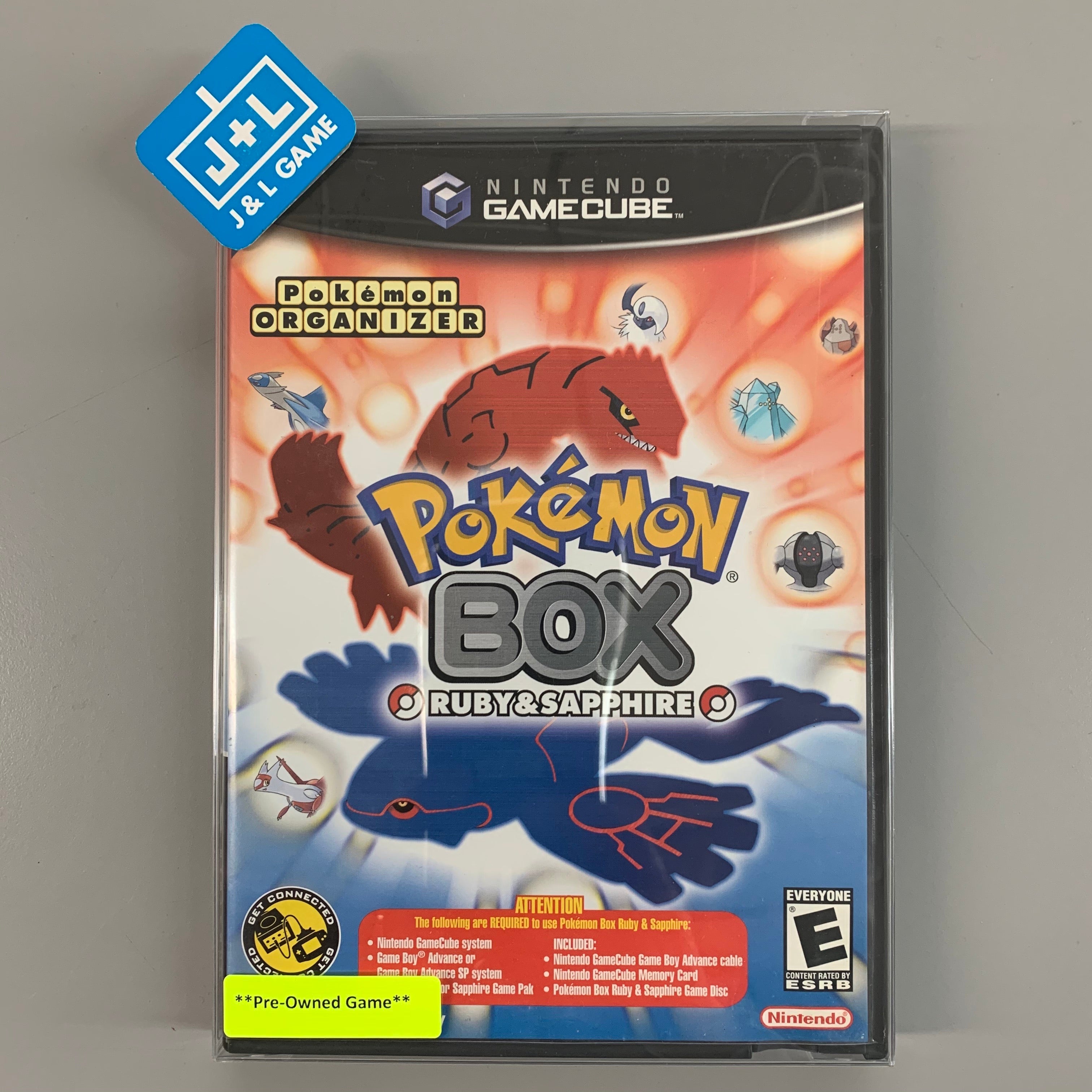 Nintendo purchases Game Cube Pokemon Box BIG BOX Ruby & Sapphire GBA Cable w/ Memory Card