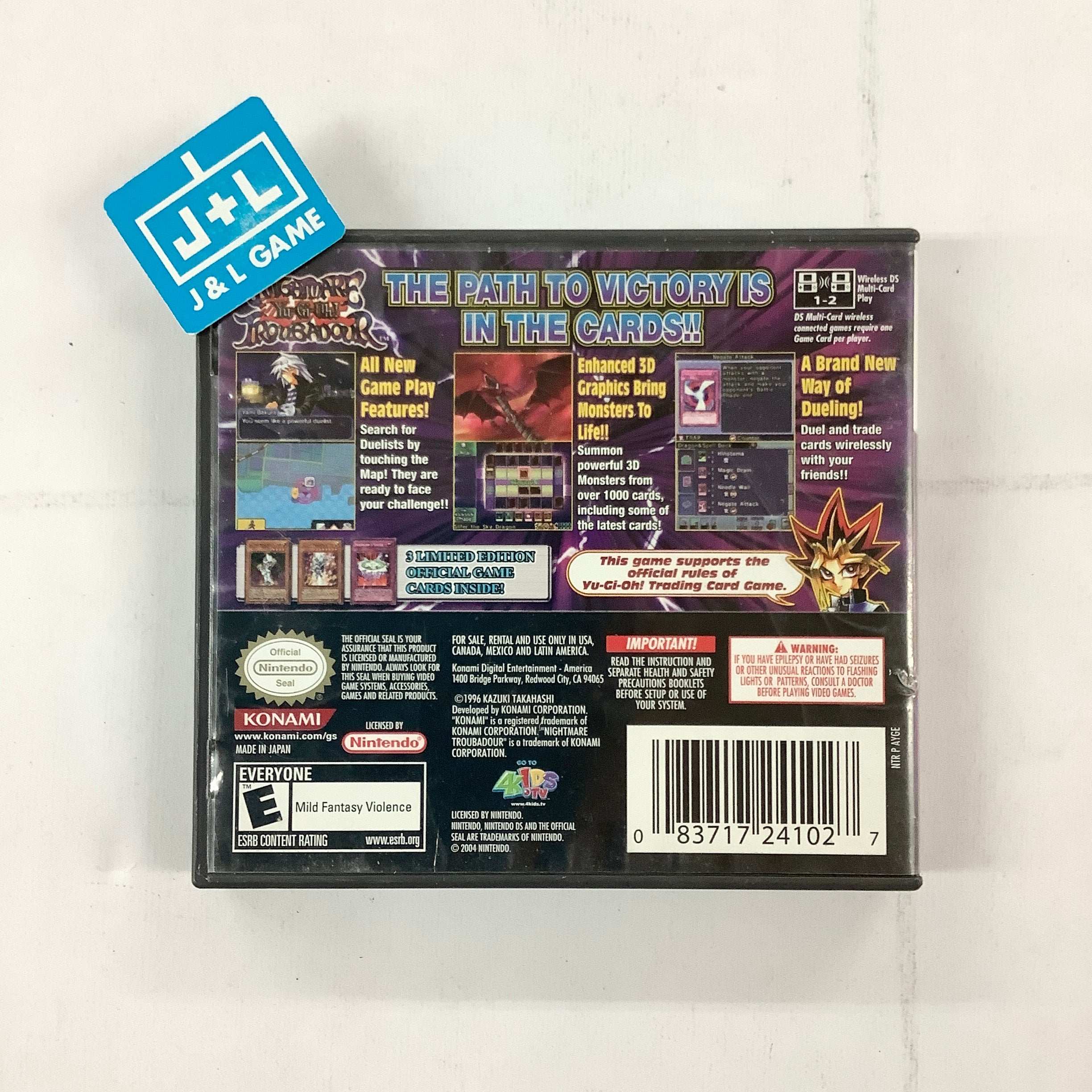 Yu-Gi-Oh Nightmare Troubadour for Nintendo DS shops Black Label Good Shape Cartridge