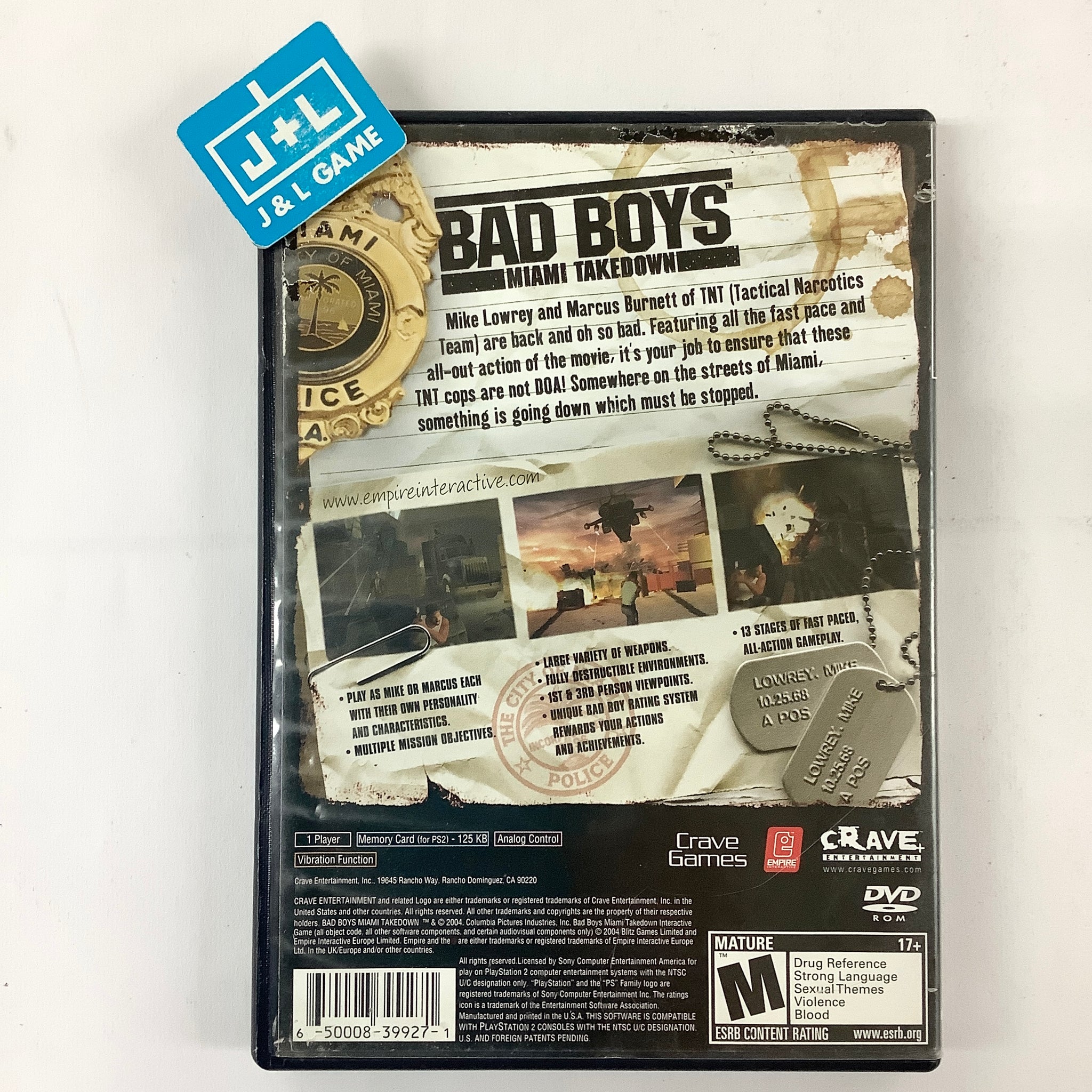 Bad Boys: Miami Takedown - (PS2) PlayStation 2 [Pre-Owned] – J&L Video ...