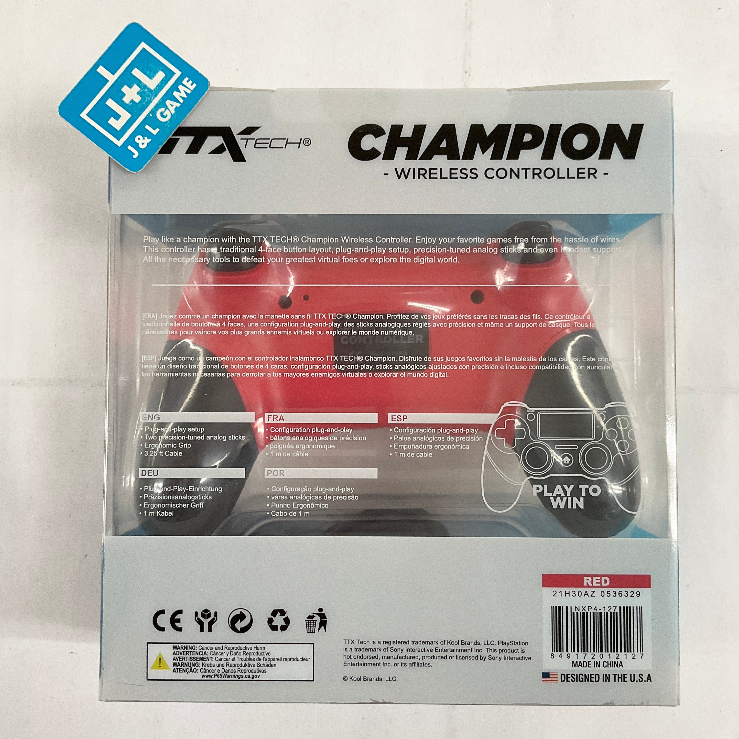 TTX Playstation 4 Champion Wireless Controller (Red) - (PS4) Playstation 4 Accessories TTX Tech   