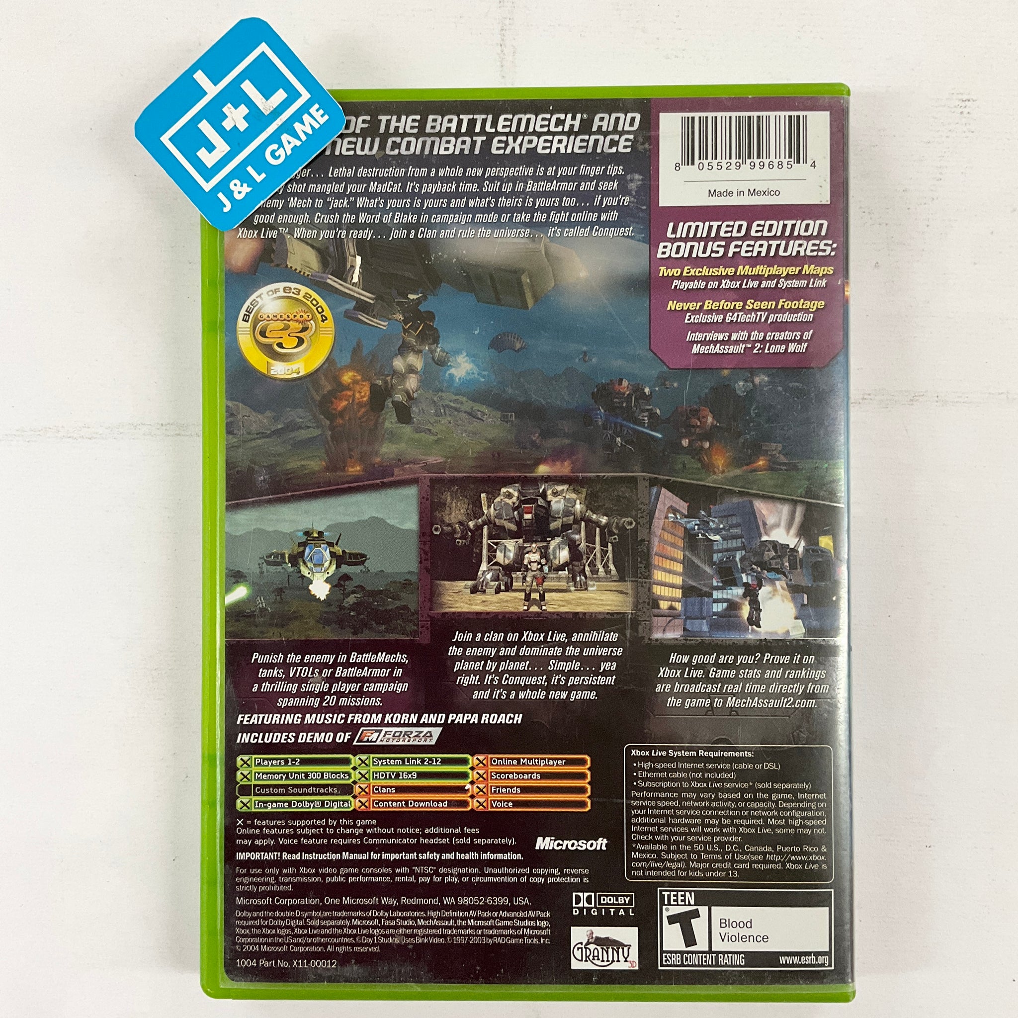 MechAssault 2: Lone Wolf (Limited Edition) - (XB) Xbox [Pre-Owned] – J ...